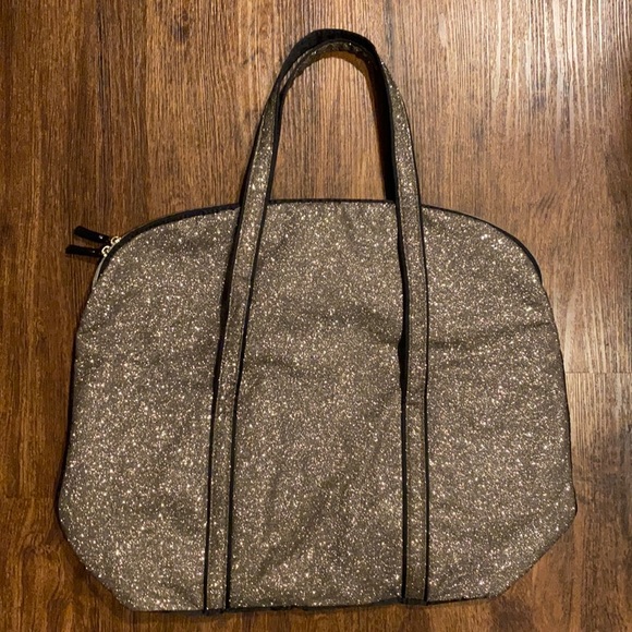 Victoria's Secret Bag Metallic Glitter Gold Tote - Picture 4 of 9